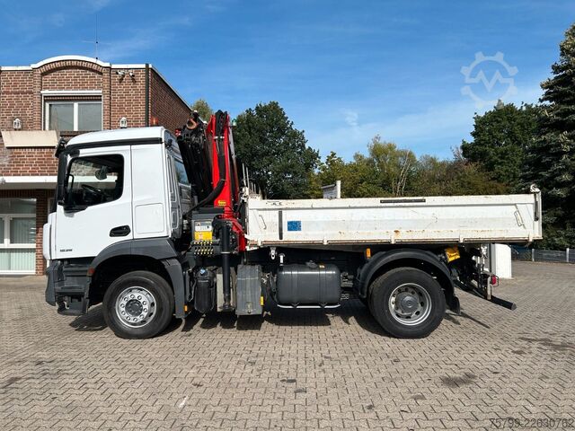 Xe ben ba chiều MERCEDES-BENZ 1835 Arocs 3Skipper MEILLER + PK14501 SLD5 Kran