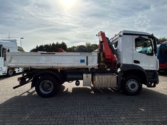Xe ben ba chiều MERCEDES-BENZ 1835 Arocs 3Skipper MEILLER + PK14501 SLD5 Kran