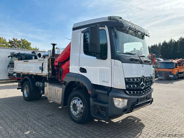Xe ben ba chiều MERCEDES-BENZ 1835 Arocs 3Skipper MEILLER + PK14501 SLD5 Kran