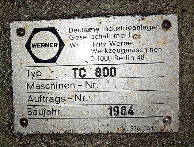 CNC obdelovalni center Fritz Wener TC 800