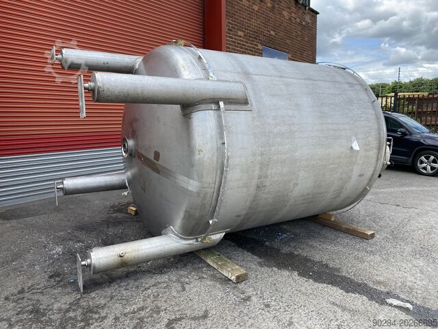 11,600 Litre Stainless Steel Storage Tank, 2100mm Dia x 2650mm Straight Side FIB Industriele Bedrijuen 11,600 Litre