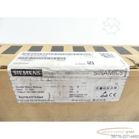 Komponente Siemens 6SL3120-2TE15-0AA4 Doppelmotor-Modul SN: T-D86283771 - ung. -