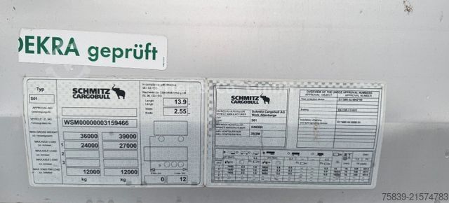 Avoin puoliperävaunu pressulla SCHMITZ CARGOBULL Liftachse, Edscha, Rahmen verzinkt, 385/65