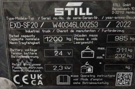 Στοιβαχτές παλετών Still EXDSF20