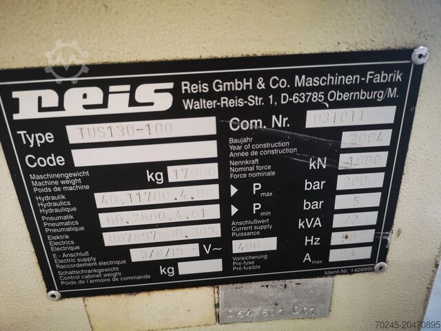 Presă de spotting REIS TUS 130-100 SPOTTING PRESS TUS 130-100 SPOTTING PRESS