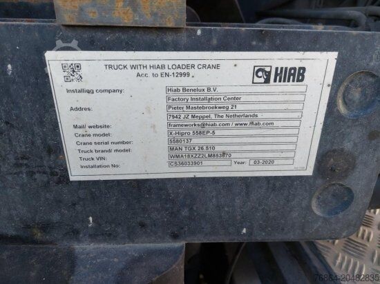 LKW mit Pritsche (offen) MAN TGX 26.510 BL PRITSCHE, INTARDER, HIAB X-HIPRO 558EP-5, ALU-FELGEN, LENKACHSE,