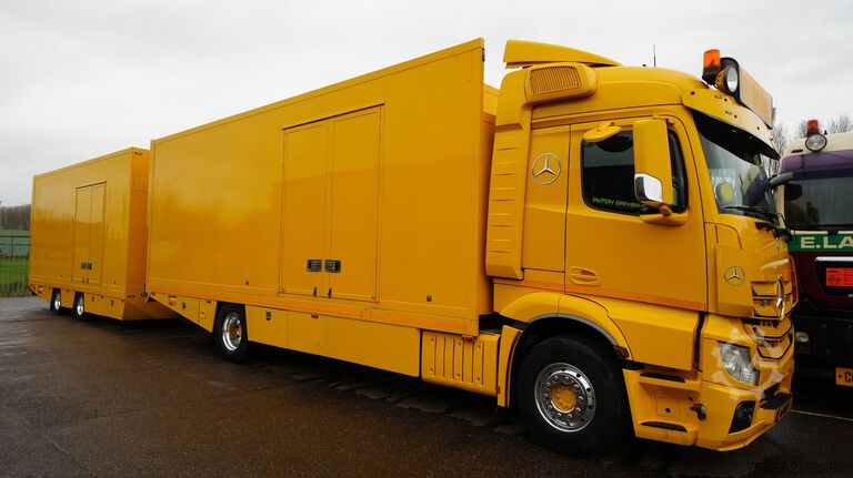 Autotransporter Mercedes-Benz ACTROS 1942 CAR TRANSPORTER COMBI WITH TIJHOF T...