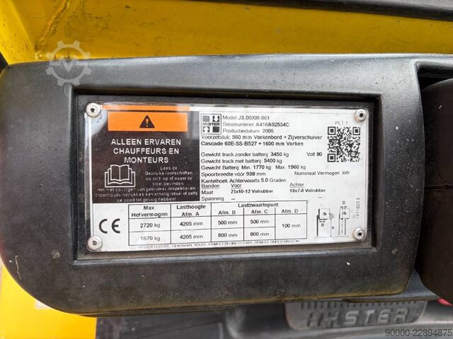 Carretilla elevadora Hyster J 3.00 XM 3000kg Electric forklift