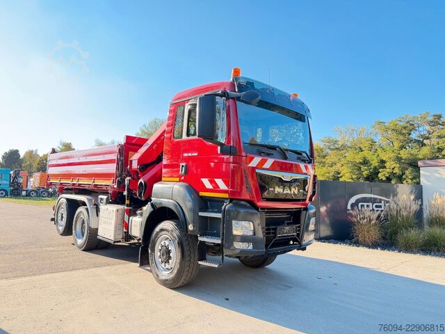 Dreiseitenkipper LKW MAN TGS 28.440 6x4-4 ALLRAD KRAN 16m KIPPER
