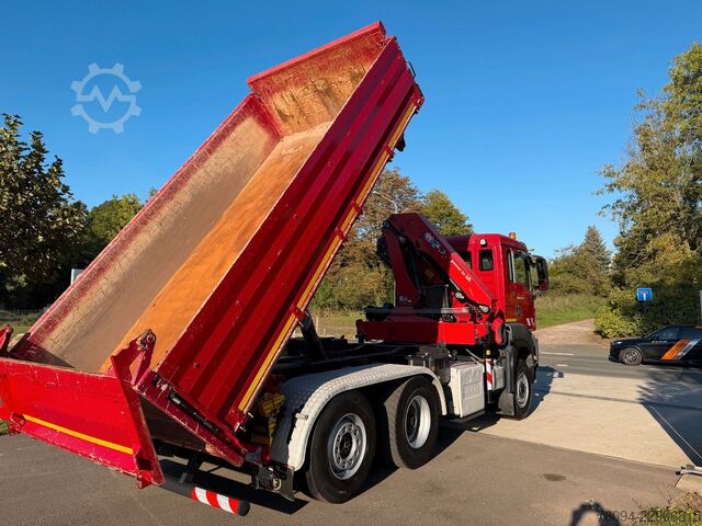 Dreiseitenkipper LKW MAN TGS 28.440 6x4-4 ALLRAD KRAN 16m KIPPER