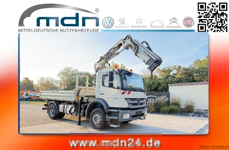Þrístefnu veltibíll MERCEDES-BENZ Axor 1833 4x2 Kipper Kran 13m FUNK AHK