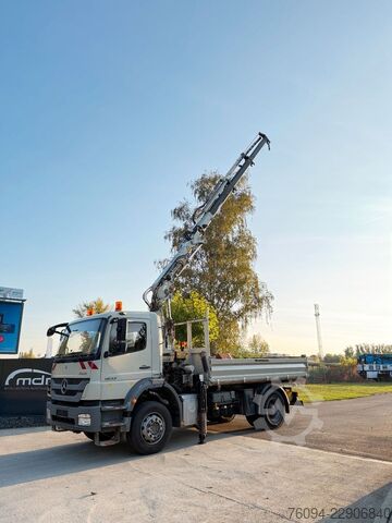 Þrístefnu veltibíll MERCEDES-BENZ Axor 1833 4x2 Kipper Kran 13m FUNK AHK