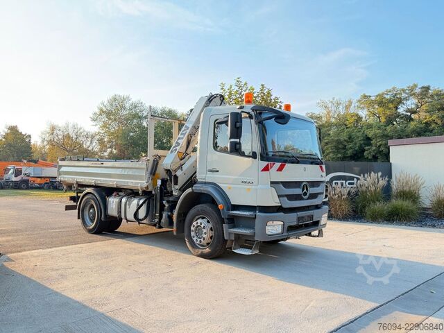 Þrístefnu veltibíll MERCEDES-BENZ Axor 1833 4x2 Kipper Kran 13m FUNK AHK