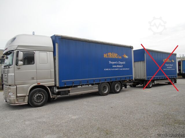 Camión plataforma con toldo DAF XF 105.460 6x2 CENTINA + SPONDA