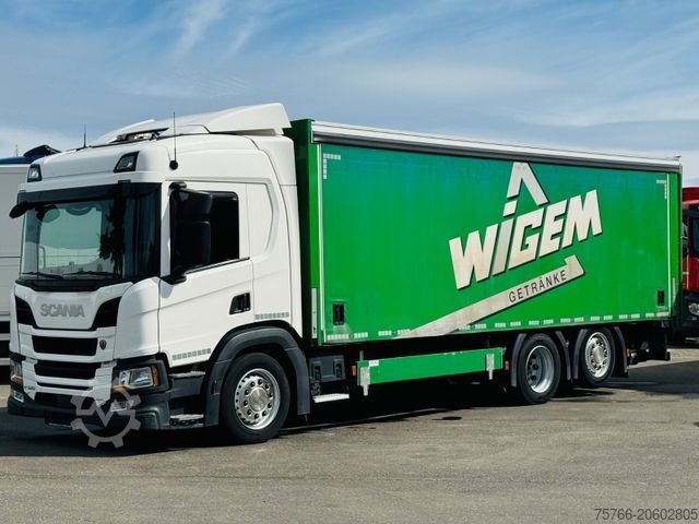 Truk minuman SCANIA P 320 / LBW / 2 x AHK / LENKACHSE / 18 PAL