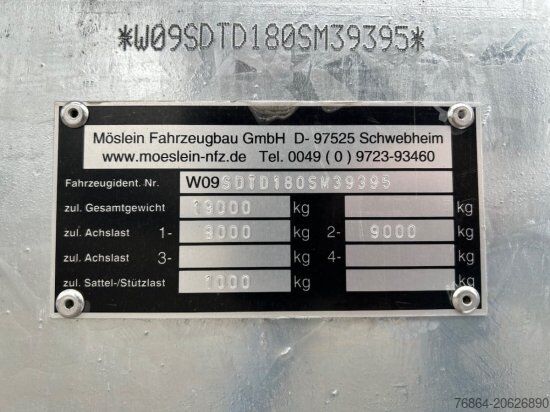 Trailer gandeng low loader MöSLEIN TANDEMKIPPER-TIEFLADER, 3 SEITENKIPPER MIT EINSCHUBRAMPEN