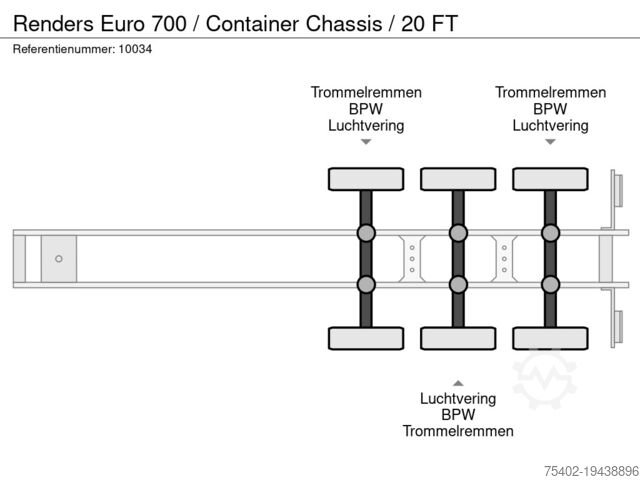 Container transport Renders Euro 700 / Container Chassis / 20 FT