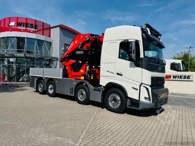 Lastbil med flak VOLVO FH 540 mit Fassi F2150RAL Fly Jib + Winde