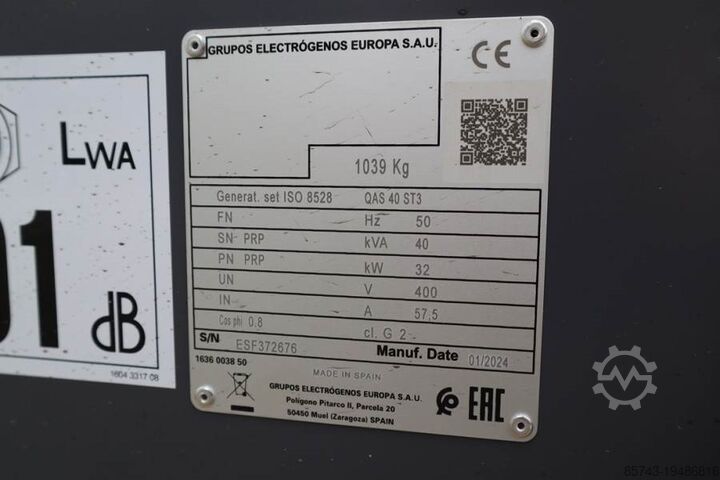 Aggregeret Atlas Copco QAS 40 ST3 Valid inspection, *Guarantee! Diesel, 4