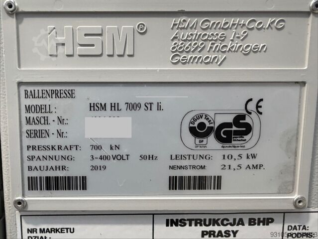 Horizontalusis presas HSM HL 7009 HSM HL 7009