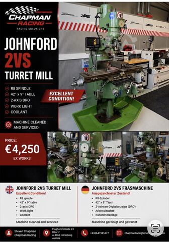 Centro de mecanizado vertical JOHNFORD 2VS Turret Mill