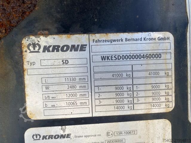 نقل الحاويات Krone SD Chassis / ADR / 2x Extendable / MB + Disc / ...