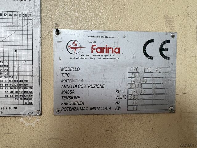 Pressa piegatrice F.lli Farina PFO 110-40