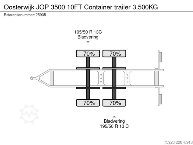 Container transportation Oosterwijk JOP 3500 10FT Container trailer 3.500KG