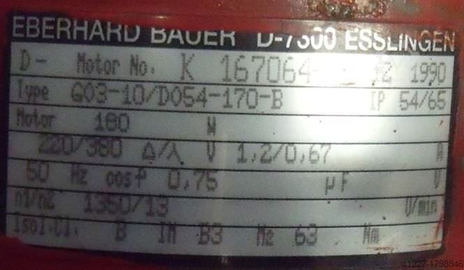 Getriebemotor 0,18 kW 13 U/min BAUER G03-10/D054-170-B