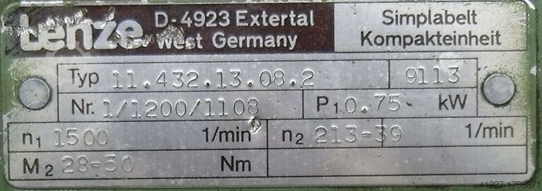 Regelbarer Getriebemotor 0,75 kW 39-213 U/min LENZE 8F4-379H