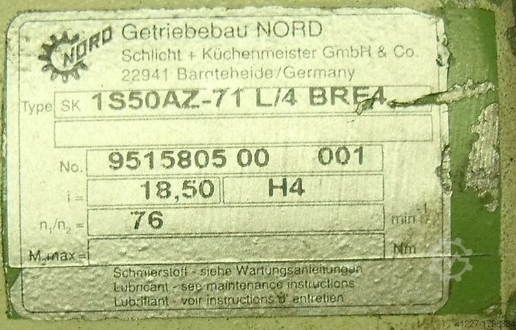 Getriebemotor 0,37 kW 76 U/min Nord VDE 0530 IEC 71