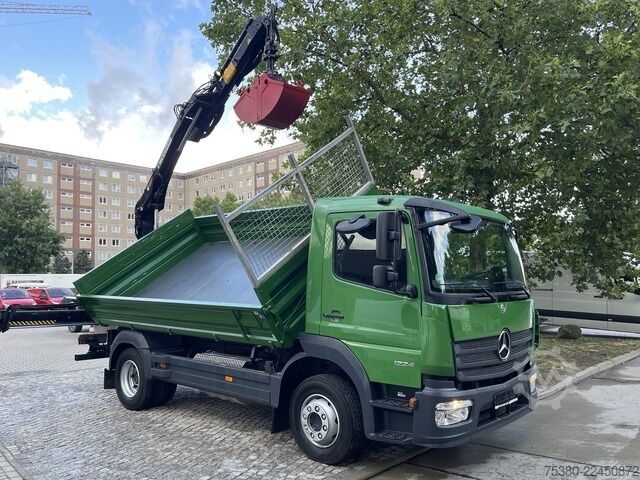 Camión volquete trilateral mercedes-benz Atego 1224 Zweiseitenkipper Kran Greifer *Klima*