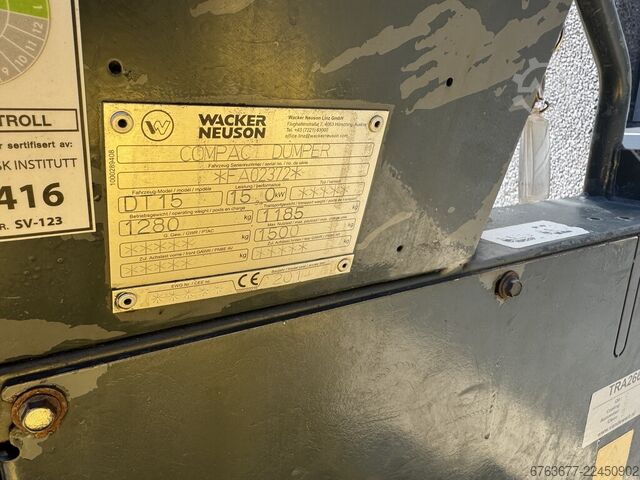 Wacker Neuson DT15 Compact Dumper / Kiep Dumper Kubota Diesel 2014 NEUSON DT15 Compact Dumper / Kiep Dumper Kubota Diesel 2014
