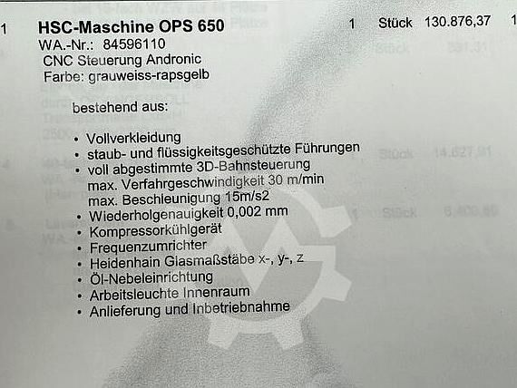 CNC Bearbeitungszentrum OPS INGERSOLL OPS 650