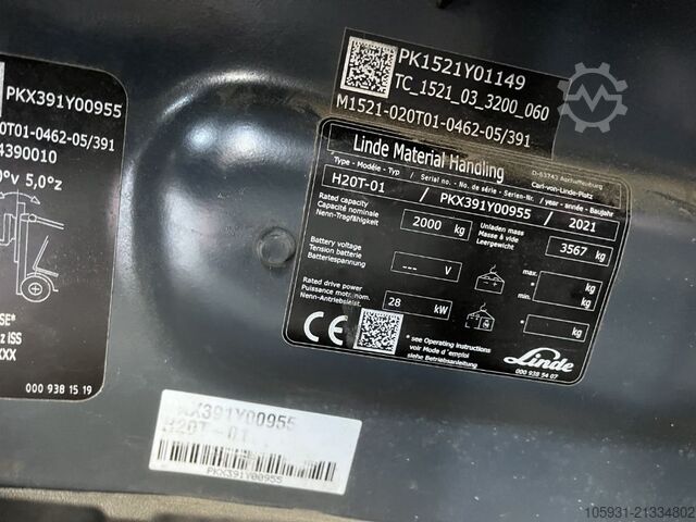 Chariot élévateur GPL Linde H20T-01