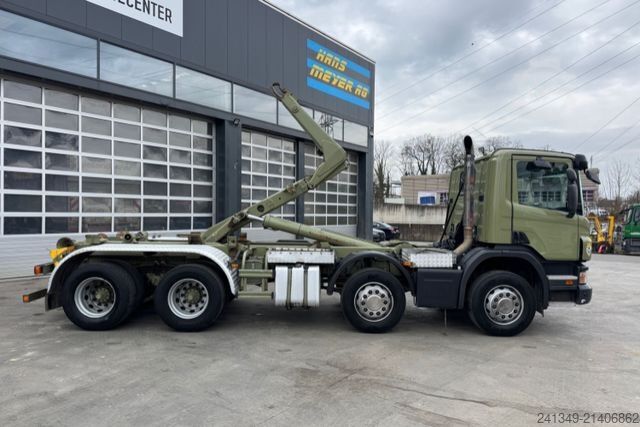 Camião porta-contentores de gancho SCANIA P420 8x4 Meiller