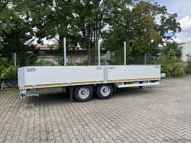 Åpen tilhenger Möslein THT 11- G 6,2  Tandem Pritsche- Tieflader mit Rungentaschen