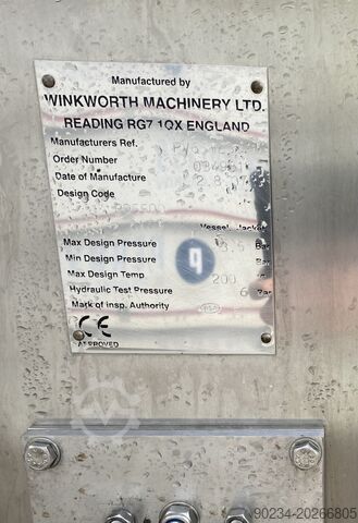 Использованный процессный сосуд из нержавеющей стали Winkworth PV63-25, 63 литра WINKWORTH PV63-25