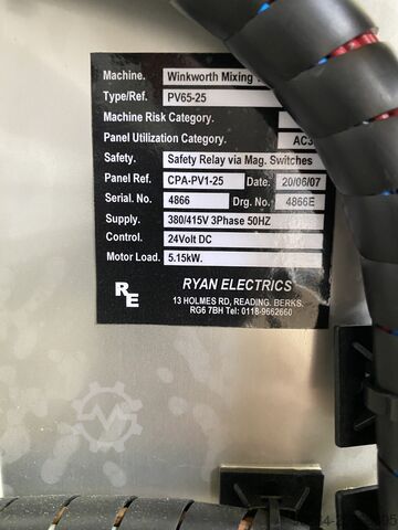 Использованный процессный сосуд из нержавеющей стали Winkworth PV63-25, 63 литра WINKWORTH PV63-25
