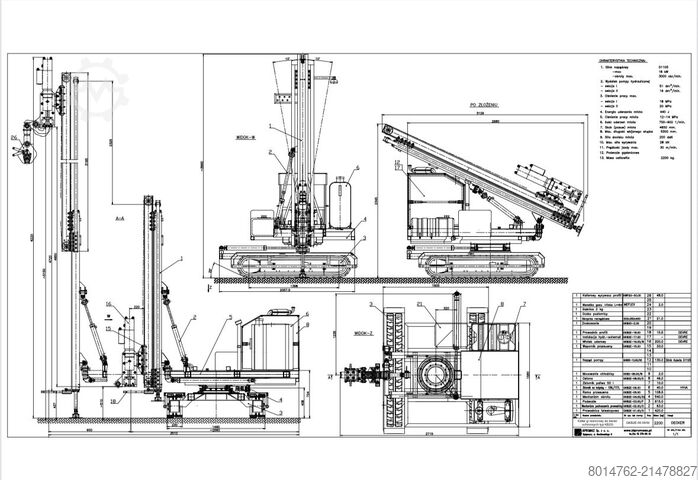 Perfuratriz de estacas / Martelo de estacas Bipromasz Kafar KB-2G
