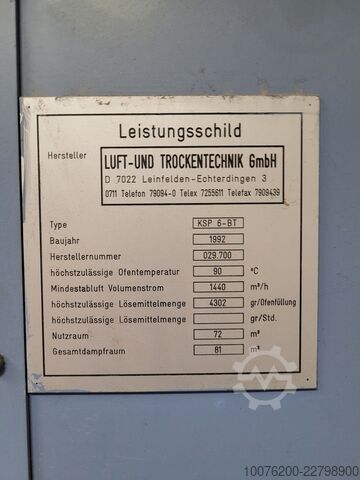 Boya kabini, emiş sistemi dahil Luft- und Trockentechnik GmbH KSP 6-BT