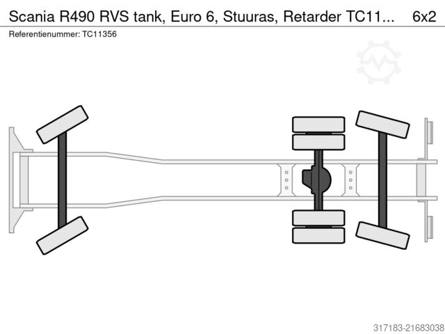 Tankwagen Scania R490 RVS tank, Euro 6, Stuuras, Retarder