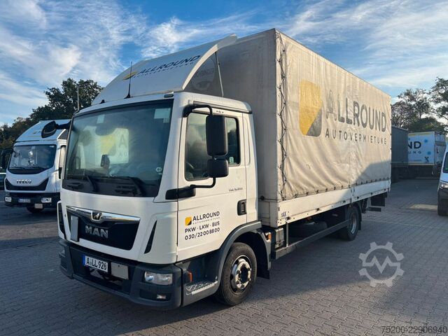 Transportador con plataforma y toldo MAN TGL 8.190 Pritsche / Plane / LBW
