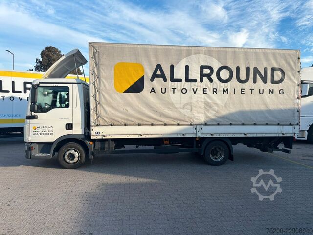 Transportador con plataforma y toldo MAN TGL 8.190 Pritsche / Plane / LBW