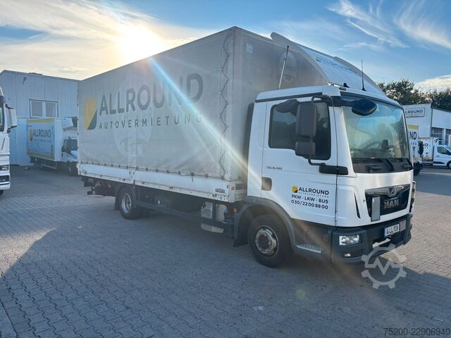 Transportador con plataforma y toldo MAN TGL 8.190 Pritsche / Plane / LBW