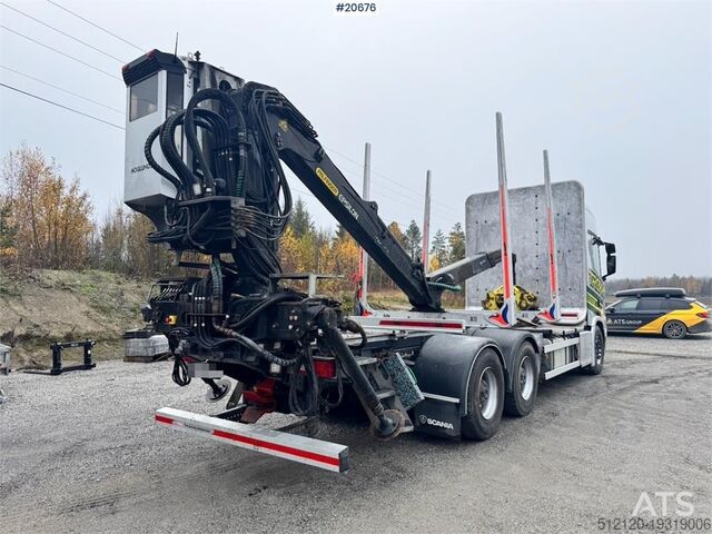 木材卡车 Scania R650 6x4 Timber truck w/ Epsilon M110L. WATCH VIDE