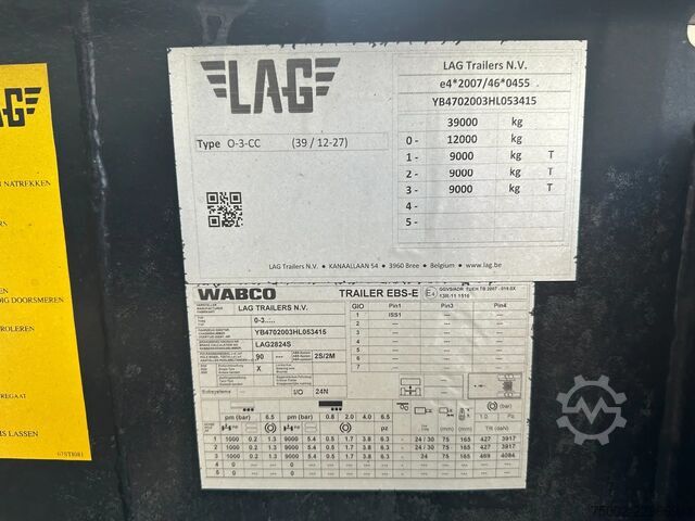 Prevoz zabojnikov LAG N/A 20FT/30FT ADR Chassis / BPW DRUM / ADR (EXI...