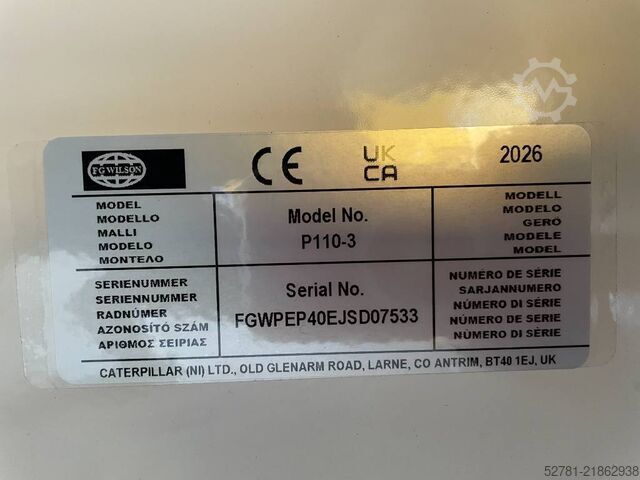  FG Wilson P110-3 - 110 kVA Open Genset - DPX-16008-O
