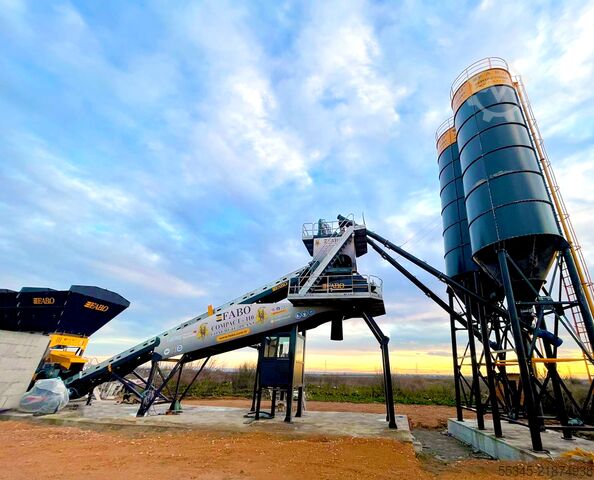 محطة خلط الخرسانة / مصنع الخرسانة FABO Concrete Batching Plant 110 M3/H Compact Concrete Batching Plant