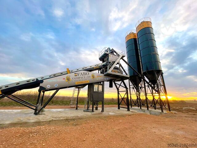 محطة خلط الخرسانة / مصنع الخرسانة FABO Concrete Batching Plant 110 M3/H Compact Concrete Batching Plant